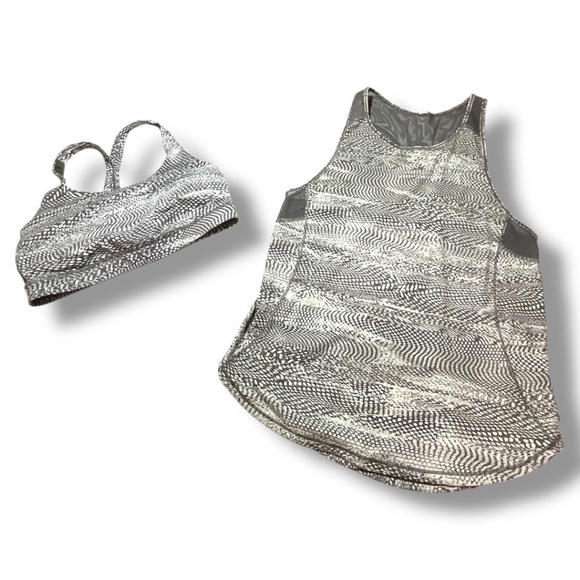 lululemon athletica Tops - LULULEMON SCULPT TANK II Sz 6 + Matching Sports Bra Sz 8 in Metal Gray